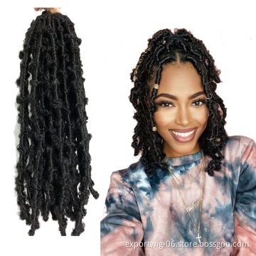 Butterfly Locs Crochet Hair Butterfly Faux Locs Braiding Hair Synthetic Fiber Water Wave Passion Twist Hair